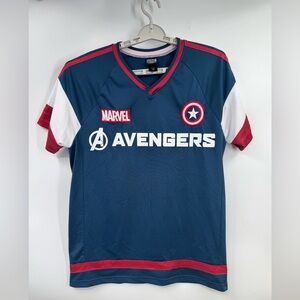 Marvel Our Universe Captain America Rogers 41 Men's Blue Jersey Sz M Box Lunch